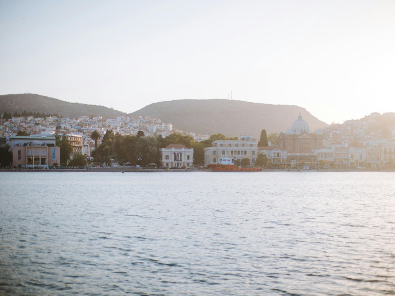 Mytilene city panorama